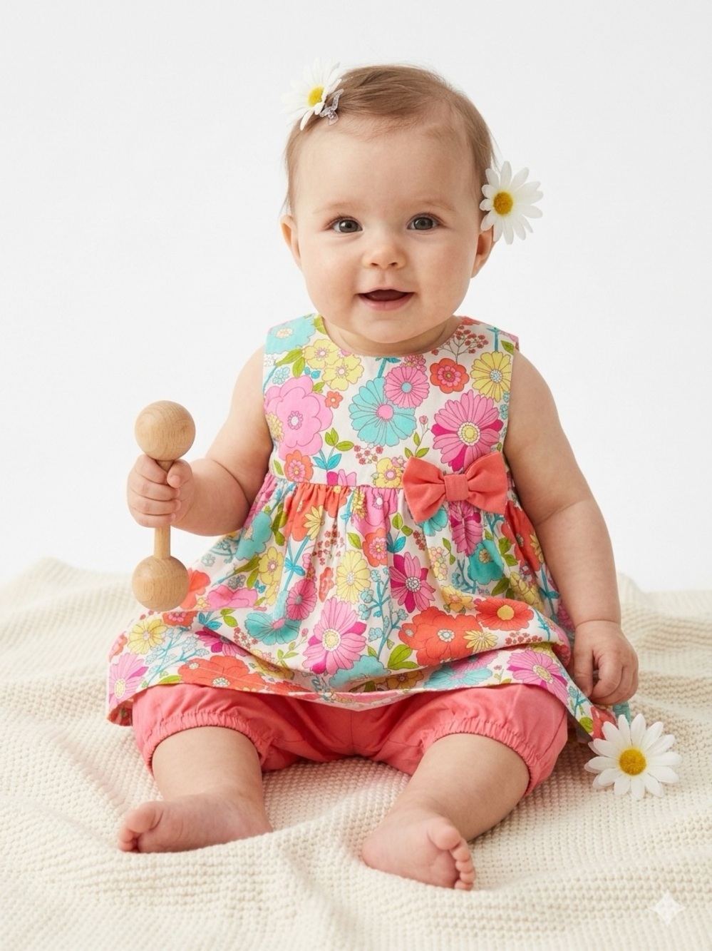 True Vintage H&M Retro 60s Flower Power Dress & Bloomers Set (2-4M) NWOT